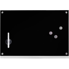 Zeller 11661 Memo Board, Glass, Black