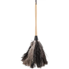 Focket Duster, Multipurpose Handmade Washable Non-Electrostatic Ostrich Feather Duster Wooden Long Handle Cleaning Duster with Hanging Rope for TV Bookshelf Car