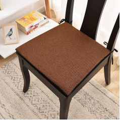 WAITER TREE Chair Cushions, Set of 2, Linen, Memory Foam Seat Cushion, Chair Cushion x 2, Chair Cushion, Seat Cushion for Chairs in Home and Garden, Collection Chair Cushion, Brown