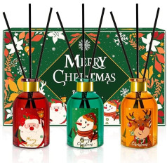 SCENTORINI Room Fragrance Apple Cinnamon, Christmas Room Freshener with Cedar Wood, Room Fragrance, 3 x 50 ml, Fragrance Sticks, Room Fragrance, Air Freshener, Fragrance Vase for Christmas Decoration,
