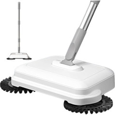 Jeorywoet Floor Sweeper, 360° Rotating Hand Push Sweeper, 2-in-1 Carpet Sweeper with Long Handle, Hanging Manual Vacuum Sweeper for Home Office