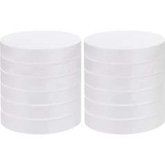 Belle Vous Polystyrene Plate Round Styrene Plates for Crafts (Pack of 12) - Craft Plates 15 cm Diameter, 2.5 cm Wide - Round for Modeling, School Projects, Flower Arts and Crafts