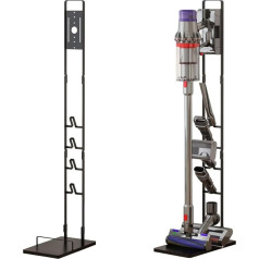 Foho Stand Compatible with Dyson Gen5 V15s V15 V12 Slim V11 V10 V8 V7 V6, Metal Holder, No Drilling, Movable, Can Store Vacuum Cleaner and All Accessories