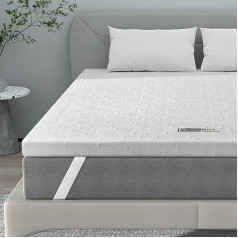 BedStory Hard Topper 180 x 200 cm - 5 cm Height Two Hardness Levels H3 & H4 Mattress Topper, 7-Zone Mattress Topper Made of Cold Foam, Mattress Topper for Box Spring Bed, Caravan, Sofa Bed
