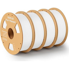 DEEPLEE PLA+ Filament 1.75 mm, PLA Plus 3D Printer Filament, Dimensional Accuracy +/- 0.02 mm, Filament 3D Printing Materials, White, 4 kg (1 kg/Spool)