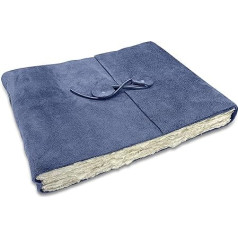 Wanderings Blue Suede Watercolour Diary - 25 x 32 cm - With Handmade Handmade Paper for Scrapbooking Watercolour Albums Cold Press Paper - 350 GSM