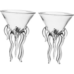 VINTORKY Pack of 2 Jellyfish Cup Long Juice Cup Martini Cup Multi-Purpose Whiskey Glasses Water Glasses Animal Creative Drinking Cup Cocktail Glass for Home Household Dessert Cup Coffee Goblet