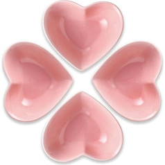 PIDUDU Porcelain Heart Shaped Bowls, Cereal Bowls, Salad Bowls, Fruit Bowls for Serving, Dishwasher and Microwave Safe for Soup, Breakfast, Oatmeal, Rice, Pasta, Salad (Pink)