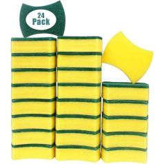 SZHTFX Cleaning Sponges Heavy Duty Scratch Resistant Kitchen Multipurpose Flush Pads for Pans, Garage, Bathroom, Furniture, Dishes, Car and Steel 24 Pack