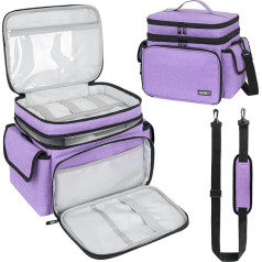 Large Sewing Supplies Organizer Double Layer Sewing Accessories Storage and Organizer Portable Travel Sewing Box Sewing Basket for Sewing Tools Purple (Bag Only)