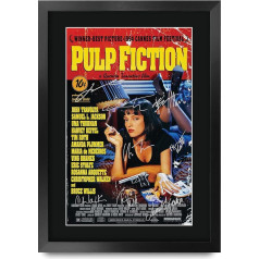 HWC Trading Pulp Fiction Die Cast Bruce Willis Samuel L Jackson Gifts Printed Poster Autograph Picture for Film Memorabilia Fans - A3 Framed