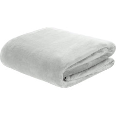 Brandsseller Flannel Blanket, Supersoft, Cuddly Blanket, Bedspread, Plain, 180 x 220 cm (180 x 220 cm, Light Grey)