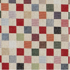 Kt KILOtela - Upholstery Fabric Tapestry Jacquard Upholstery Fabric for Chairs Sofas Furniture 330gsm Fashion Accessories Table Cloth Curtain Decor Caries Multicoloured Beige ─ 1 Metre