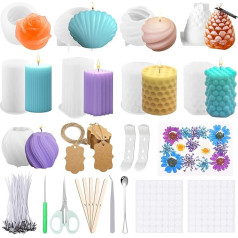 UCAMP Candle Mould Bubble Candle Kit, Candle Mould Silicone, 3D DIY Silicone Candle Wax Moulds, Non-Stick Bubble Candle Silicone Mould, Candle Moulds for Casting Set as Home Decorations Crafts