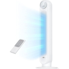 Dreo 28dB Quiet Tower Fan, 7.3 m/s Speed, 4 Speed Levels, 4 Modes, 8 Hour Timer, 90° Oscillating Fans with Cooling Remote Control for Bedroom, Nomad One, White