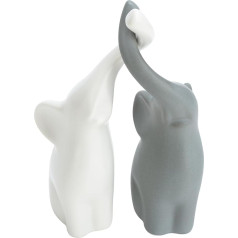 kiss me 2 Pieces Loving Elephant Statue, Couple Elephant Ornaments Home Accessories, Decorative Elephant Figurines, Animal Figurines, Porcelain Sculptures, Birthday Gifts (W:11x15cm)