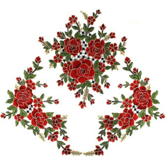 Flower Embroidery 3D Embroidery Fabric Patch Embellishment Sewing T2612 Red
