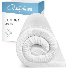 Dailydream Viscoelastic Mattress Topper Model M with Memory Foam Effect, King Size (180 x 200 x 5 cm), Edition Standard