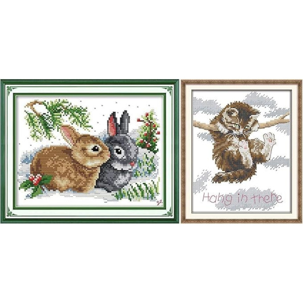VEGCOO Cross Stitch Kits for Beginners, DIY Cross Stitch Kit, Craft Kits 11 Ct, Embossed for Home, Wall, Living Room