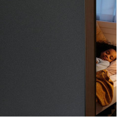 FEOMOS Black Window Film Opaque Privacy Film Frosted Glass Film Self-Adhesive Opaque Window Adhesive Film Static Dark Anti-UV for Bedroom Bathroom Office 60 cm x 200 cm