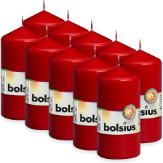 Bolsius Red Pillar Candles 120x60mm 33 Hours burn time (Box of 10)