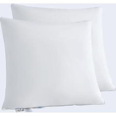 Homyrium Down Pillows, 80 x 80 cm, Set of 2, Feather Pillows, 80 x 80 cm, 80 x 80 cm, Down 1600 g, Feather Pillow with Down Sleeping Pillow, Feather Filling, 100% Cotton Cover, Pack of 2