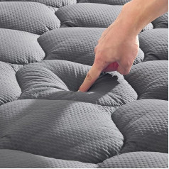 Sonive Comfort Enhancing Mattress Topper Double Bed Breathable and Soft Mattress Protector 3 Zone Body Support with Deep Pocket up to 52 cm (135 x 190 x 30 cm, Grey)