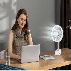 LETOUR USB Fan Quiet Fan Small 3 Speeds Table Fan Clip Fan Quiet Fans Camping Outdoor Fan with Light Clip Fan Fan for Home Office Outdoor