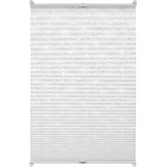 GARDINIA EASYFIX Pleated Blind, No Drilling Required, for Clamping, Opaque Folding Roller Blind, Includes All Mounting Parts, 2 Operating Rails, Floral Pattern, White, 100 x 130 cm