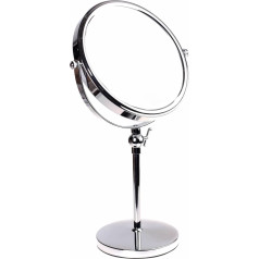 HIMRY Pedestal Mirror Height Adjustable, 8 Inch 7x Magnification Cosmetic Mirror, Two-Sided Swivel Mirror Chrome finish, Standing Shaving Mirror Make Up Mirror, for Bathroom and Bedroom, KXD3101-7x