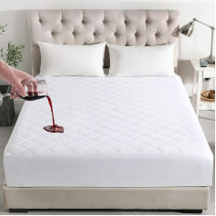 100% Waterproof Quilted Mattress Protector Fitted Sheet Microfiber Quilted Anti Allergenic and Breathable Elastic Skirts 30cm Extra Deep (1.2M S/D)