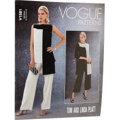 Vogue Patterns 1581 A5, Misses Tunic and Pants, Sizes 6-14, TISSUE Multicoloured, 20 x 0.5 x 25 cm