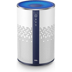 TCL Breeva A1W Smart Air Purifier for Allergy Sufferers with 3-Stage Filter System (Pre-Filter, H13 HEPA Filter, Activated Carbon Filter), CADR 120 m³/h, up to 26 dB, Ambient Light, Sleep Mode, Wifi,