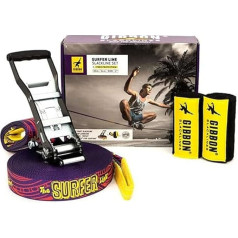 Gibbon Slacklines SurferLine | 30 m Trick & Waterline Set | Includes Ratchet Protection & TreeWear | Easy Assembly | Free Gibbon App | Ideal for Beginners to Advanced Users