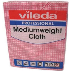 Vileda VIL04871 106400 Medium Weight Cloth Red (Pack of 10)
