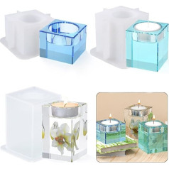 Yalulu 3 x Silicone Tea Light Candle Holder Epoxy Resin Tea Light Holder Mould