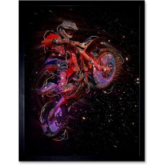 Wee Blue Coo Electric Light Motocross Bike Art Print Framed Poster Wall Decor Art Print Poster Wall Decor 12 x 16 Inches