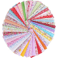 Generic I3TK 50 Pieces Mixed Pattern Cotton Cloth for Handmade Sewing Patchwork 20cm x 20cm