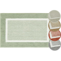 andiamo Maui Non-Slip Bath Mat, Bathroom Rug, Soft and Fluffy, Shower Mat for Bathroom, Bath Mat, Non-Slip, Washable, 60 x 100 cm, Sage