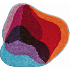 Grund Exclusive Designer bath mat KARIM RASHID, ultra soft and absorbent, anti slip, KARIM 21, small mat 60x60 cm, red blue