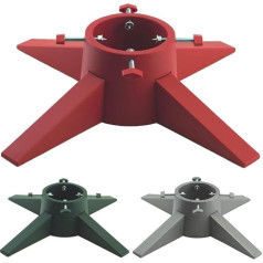 Modern Christmas Tree Stand/Base Holder with Reservoir - Latest Modern Design with 4 Way Removable Legs - Red