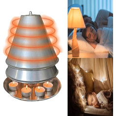 Rilime Metal Tea Light Stove, Double-Walled Ceramic Radiator, Tea Light Stove Candle Holder for Fireplace, Tea Lights, Candle Heater for Garden, Patio, Bedroom (Candle Not Included)
