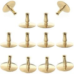 NKlaus 6731 Candle Holder Brass Gold Thin Altar Candles up to Diameter 6.7 mm Wedding Pack of 12