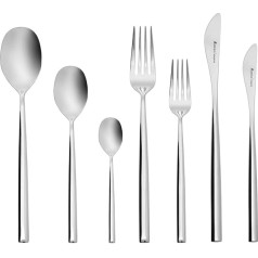 Karaca Liza Elegance 84 Piece Cutlery Set for 12 People with Box, Steel, Forks, Tablespoons, Knives, Dessert Forks, Dessert Spoons, Dessert Knives, Teaspoons