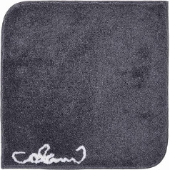 Grund Designer bath rug COLANI, ultra soft and absorbent, anti slip, Colani 40, small mat 60x60 cm, anthracite