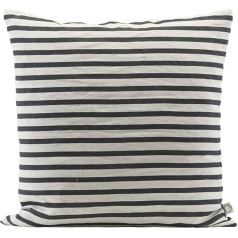 House Doctor Cushion Cover, Stripe, Black/Grey, H: 60 cm, Paper, Glass, MDF, Plastic, Metal, Mustard Yellow, L: 50 cm, W: 50 cm