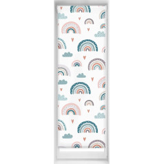 Blindecor Easy Blackout Roller Blind, No Drilling Required, Digital Print, Rainbow, Blue, 50 x 150 cm (width x height), Fabric Size 47 x 145 cm, Thermal Roller Blind