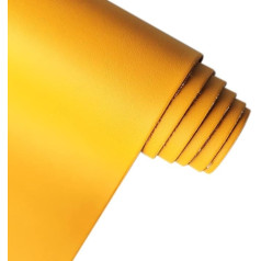 XHT 30x135cm Smooth Faux Leather Roll Soft Solid Color Synthetic Upholstery Fabric Craft Fabric for DIY Cosplay Clothes Jewelry Accessories (Yellow)
