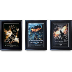 HWC Trading THE DARK KNIGHT COLLECTION ALL 3 CHRISTIAN Bale GIFTS SIGNED SIGNED AUTOGRAPH AUTOGRAPH A3 FRAMED A3 PRINTED AUTOGRAPH