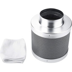 Cocoarm Activated Carbon Filter Stainless Steel Carbon Filter Activated Carbon Filter Carbon Air Filter Allergens and Odour Reduction for Bathroom Office Hotel 4 Inch Diameter 200 mm